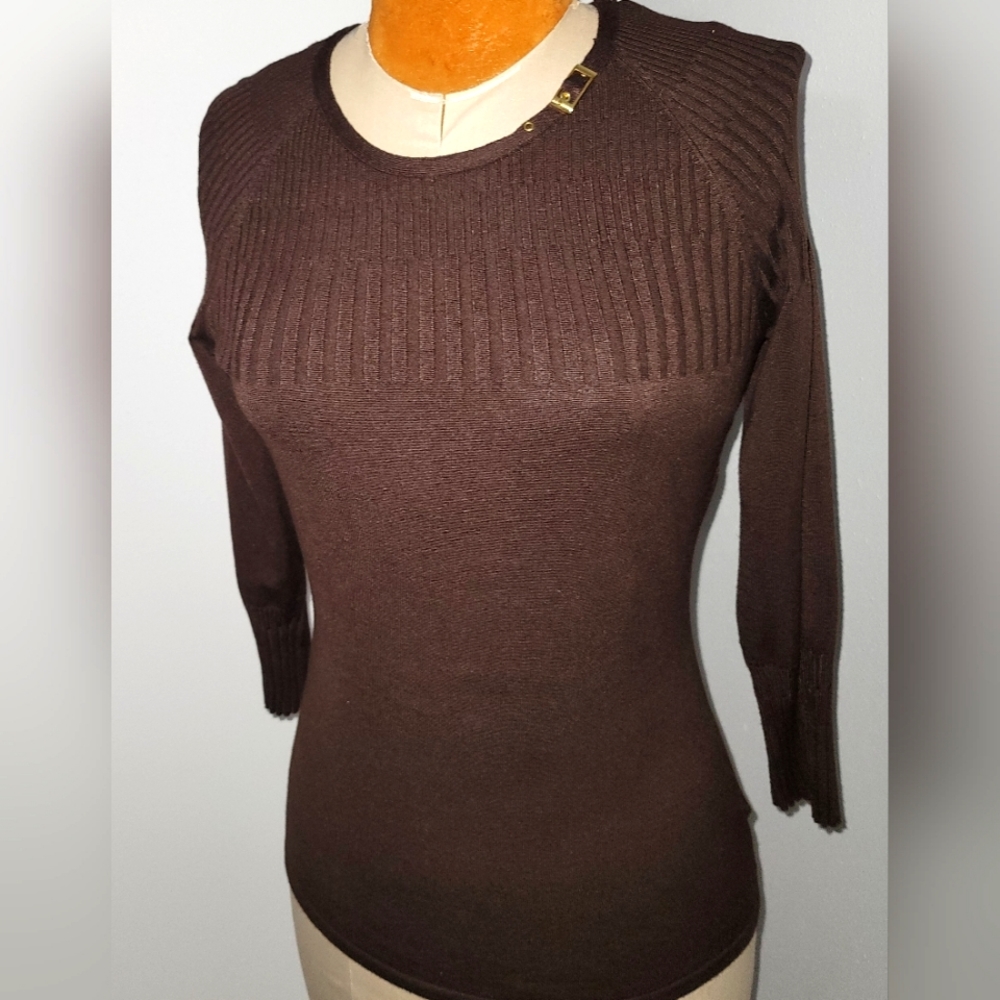 Peck & Peck brown sweater Sz M